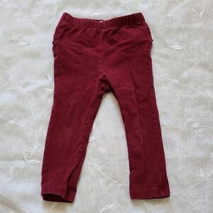 Old Navy Maroon Leggings Girls 18-24 Months Ruffle On Bottom Soft Comfortable